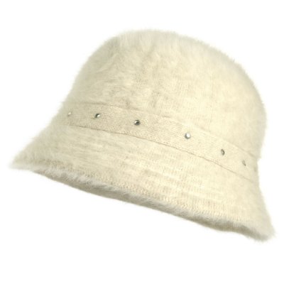 Kapelusze - Gårda Liskeard Angora Bucket Hat (biały)