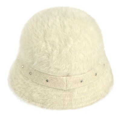 Kapelusze - Gårda Liskeard Angora Bucket Hat (biały)