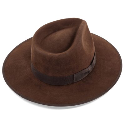 Kapelusze - Gårda Mapleton Wide brimmed Fedora (brązowy)