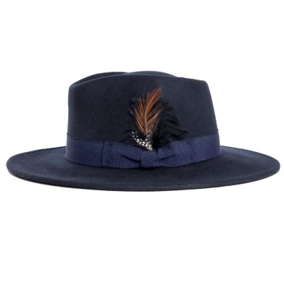 Kapelusze - Gårda Molinella Crushable Wool felt Fedora (niebieski)