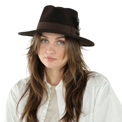 Kapelusze - Gårda Molinella Crushable Wool felt Fedora (brązowy)