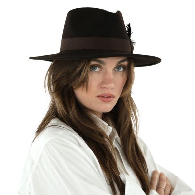 Kapelusze - Gårda Molinella Crushable Wool felt Fedora (brązowy)