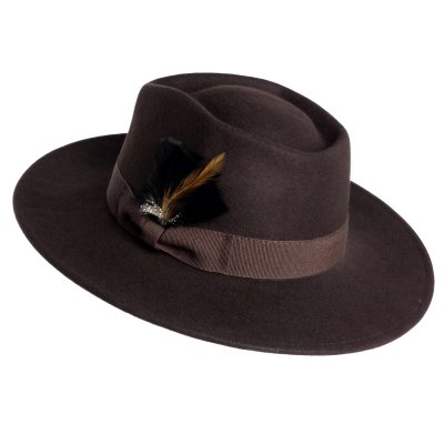 Kapelusze - Gårda Molinella Crushable Wool felt Fedora (brązowy)