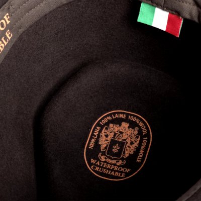 Kapelusze - Gårda Molinella Crushable Wool felt Fedora (brązowy)