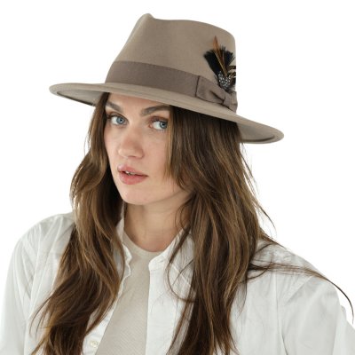 Kapelusze - Gårda Molinella Crushable Wool felt Fedora (greige)