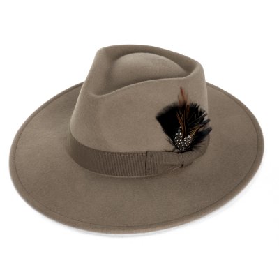 Kapelusze - Gårda Molinella Crushable Wool felt Fedora (greige)