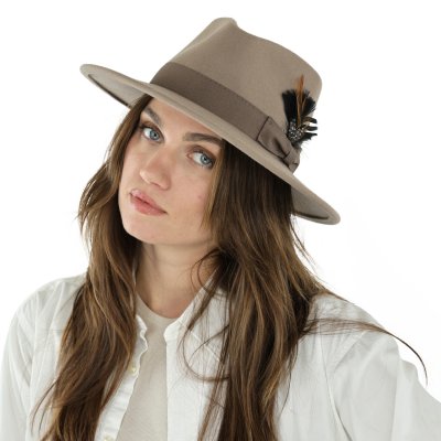 Kapelusze - Gårda Molinella Crushable Wool felt Fedora (greige)