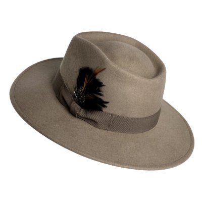 Kapelusze - Gårda Molinella Crushable Wool felt Fedora (greige)