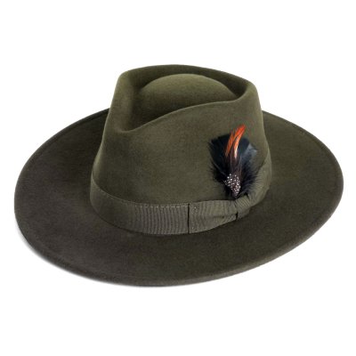Kapelusze - Gårda Molinella Crushable Wool felt Fedora (zielony)