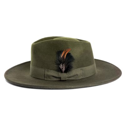 Kapelusze - Gårda Molinella Crushable Wool felt Fedora (zielony)