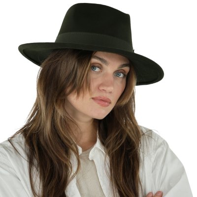Kapelusze - Gårda Molinella Crushable Wool felt Fedora (zielony)