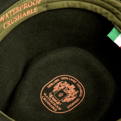 Kapelusze - Gårda Molinella Crushable Wool felt Fedora (zielony)