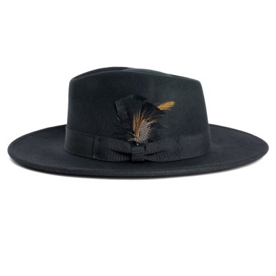 Kapelusze - Gårda Molinella Crushable Wool felt Fedora (czarny)
