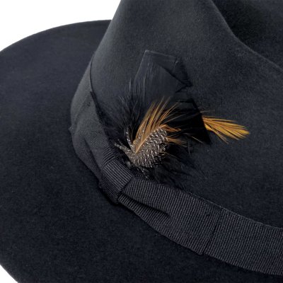 Kapelusze - Gårda Molinella Crushable Wool felt Fedora (czarny)