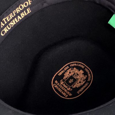 Kapelusze - Gårda Molinella Crushable Wool felt Fedora (czarny)