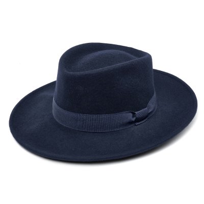 Kapelusze - Gårda Napoli Fedora Wool Hat (granatowy)