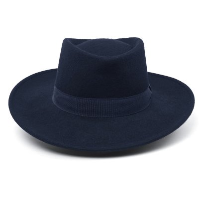 Kapelusze - Gårda Napoli Fedora Wool Hat (granatowy)