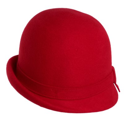 Kapelusze - Gårda Ofena Wool Cloche (czerwony)