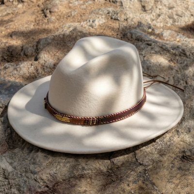 Kapelusze - Gårda Toquerville Crushable Wool felt Western hat (kremowy)