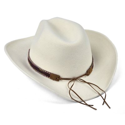 Kapelusze - Gårda Toquerville Crushable Wool felt Western hat (kremowy)