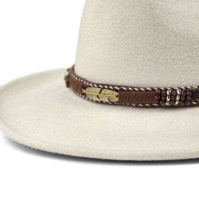 Kapelusze - Gårda Toquerville Crushable Wool felt Western hat (kremowy)