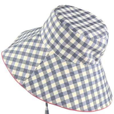 Kapelusze - Gårda Poppy Checkered sun hat (niebieski)