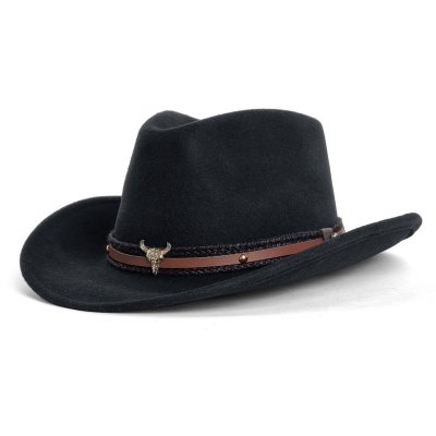 Kapelusze - Gårda Santaquin Crushable Wool felt Western hat (czarny)