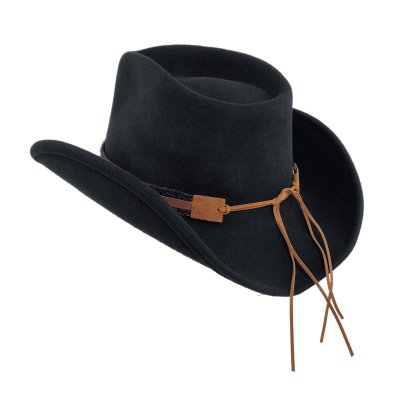 Kapelusze - Gårda Santaquin Crushable Wool felt Western hat (czarny)