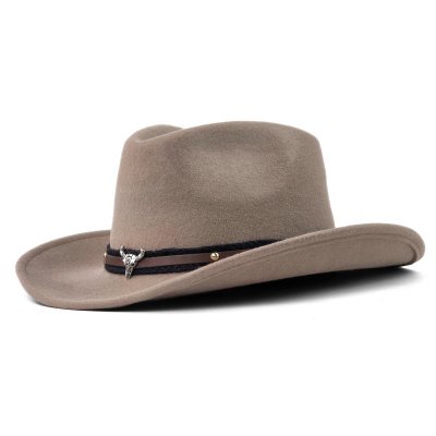 Kapelusze - Gårda Santaquin Crushable Wool felt Western hat (taupe)