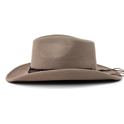 Kapelusze - Gårda Santaquin Crushable Wool felt Western hat (taupe)