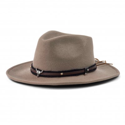 Kapelusze - Gårda Santaquin Crushable Wool felt Western hat (taupe)