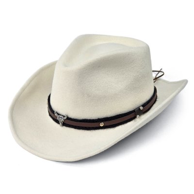 Kapelusze - Gårda Santaquin Crushable Wool felt Western hat (biały)