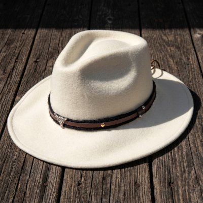 Kapelusze - Gårda Santaquin Crushable Wool felt Western hat (biały)