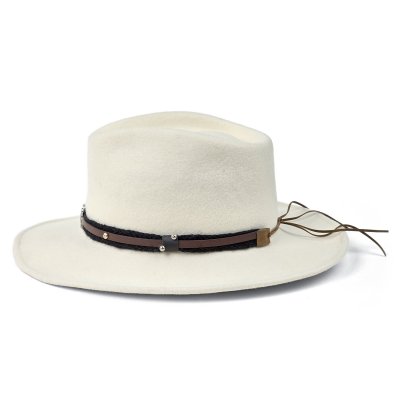 Kapelusze - Gårda Santaquin Crushable Wool felt Western hat (biały)