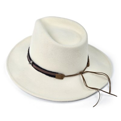 Kapelusze - Gårda Santaquin Crushable Wool felt Western hat (biały)