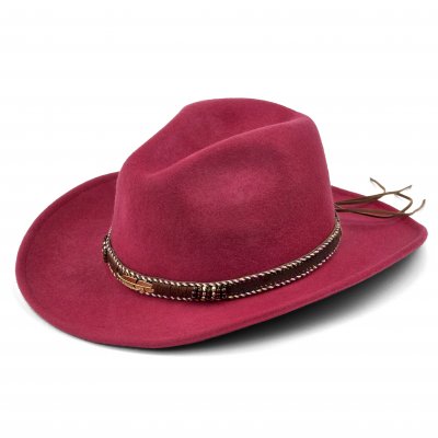 Kapelusze - Gårda Toquerville Crushable Wool felt Western hat (czerwony)