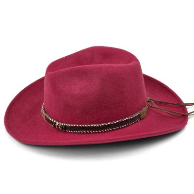 Kapelusze - Gårda Toquerville Crushable Wool felt Western hat (czerwony)