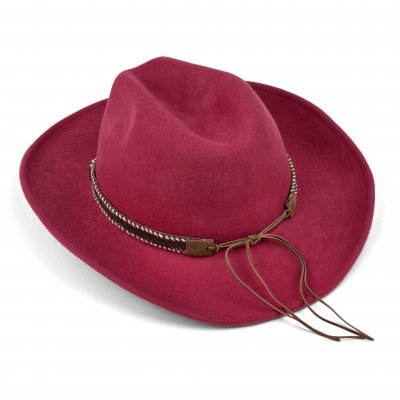 Kapelusze - Gårda Toquerville Crushable Wool felt Western hat (czerwony)