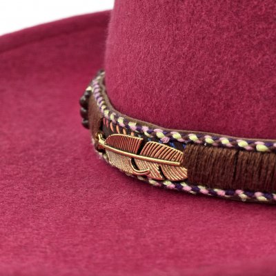 Kapelusze - Gårda Toquerville Crushable Wool felt Western hat (czerwony)