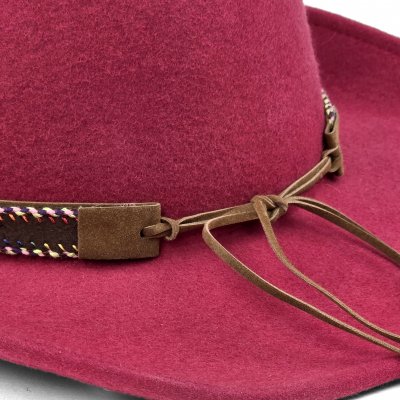 Kapelusze - Gårda Toquerville Crushable Wool felt Western hat (czerwony)