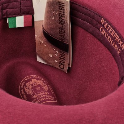 Kapelusze - Gårda Toquerville Crushable Wool felt Western hat (czerwony)