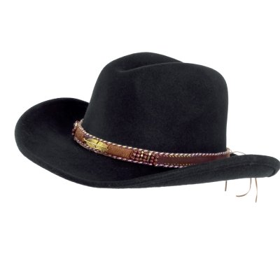 Kapelusze - Gårda Toquerville Crushable Wool felt Western hat (czarny)