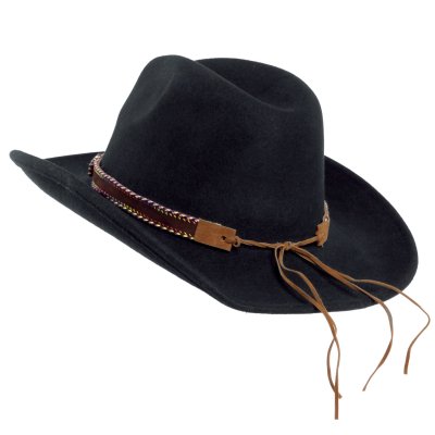 Kapelusze - Gårda Toquerville Crushable Wool felt Western hat (czarny)