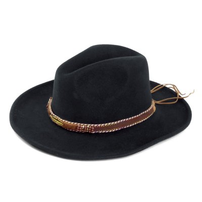 Kapelusze - Gårda Toquerville Crushable Wool felt Western hat (czarny)