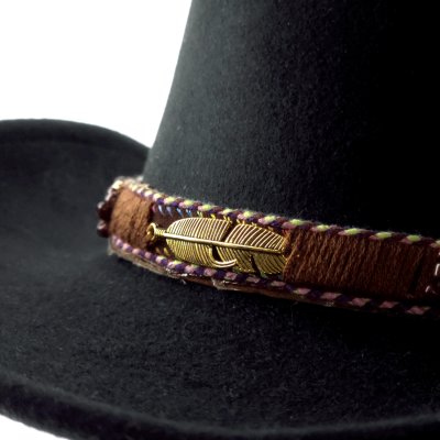 Kapelusze - Gårda Toquerville Crushable Wool felt Western hat (czarny)