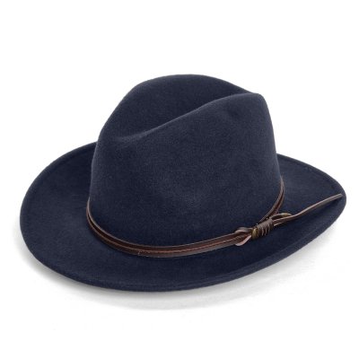 Kapelusze - Gårda Vicenza Crushable Wool felt Fedora (niebieski)
