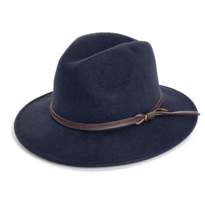 Kapelusze - Gårda Vicenza Crushable Wool felt Fedora (niebieski)