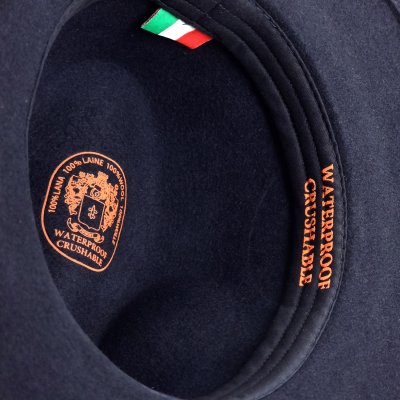 Kapelusze - Gårda Vicenza Crushable Wool felt Fedora (niebieski)