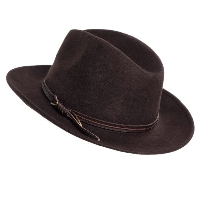 Kapelusze - Gårda Vicenza Crushable Wool felt Fedora (brązowy)