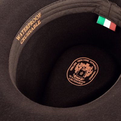 Kapelusze - Gårda Vicenza Crushable Wool felt Fedora (brązowy)